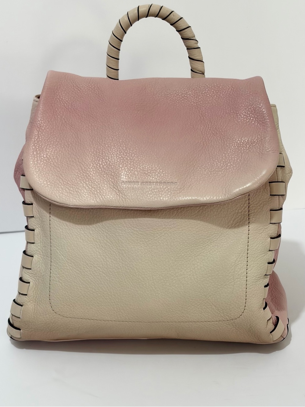 Aimee Kestenberg Zen Pink and Cream Leather Backpack
